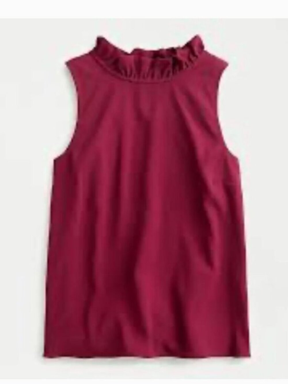 J. Crew Sleeveless Ruffle Neck Top Burgundy size Small